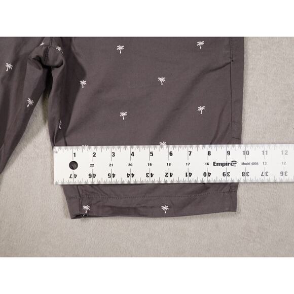 Denim & Flower Mens Gray Palm Trees Power Stretch Chino Shorts Size 29 - Picture 7 of 15